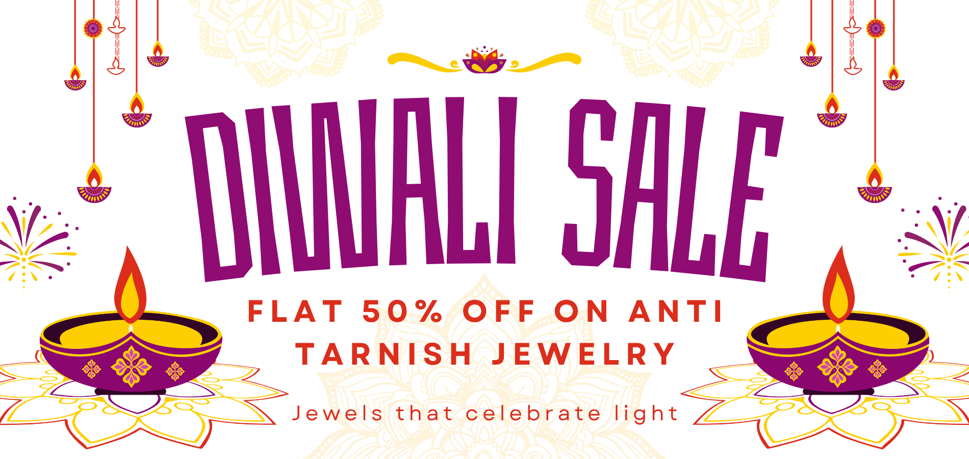 Diwali Sale - flat 50% off on anti tarnish jewellery