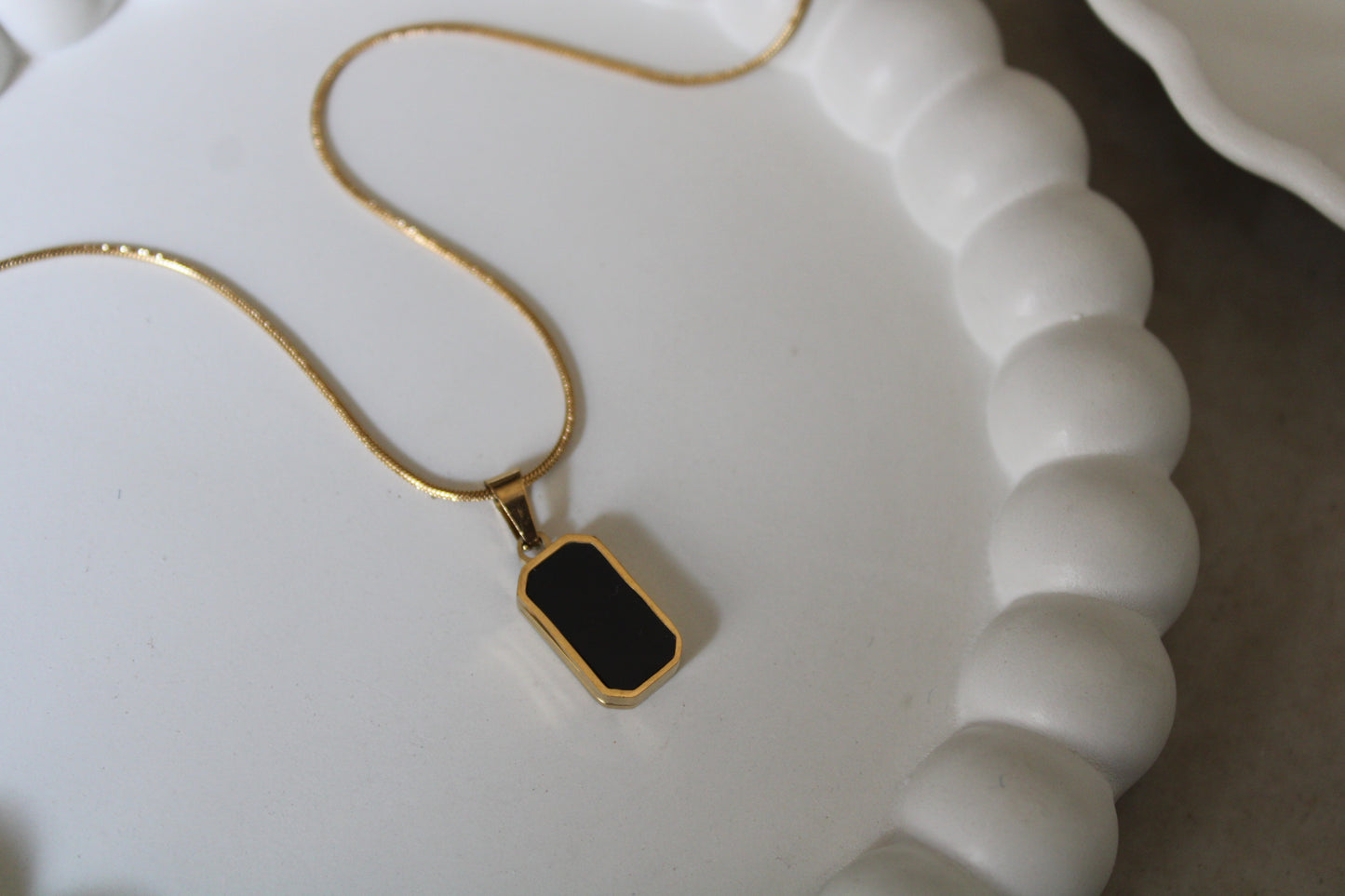 B/W Reversible Stainless Steel Necklace