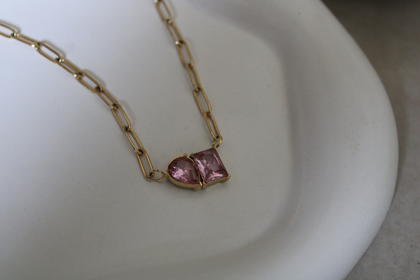 Pink Echo Stainless Steel Necklace