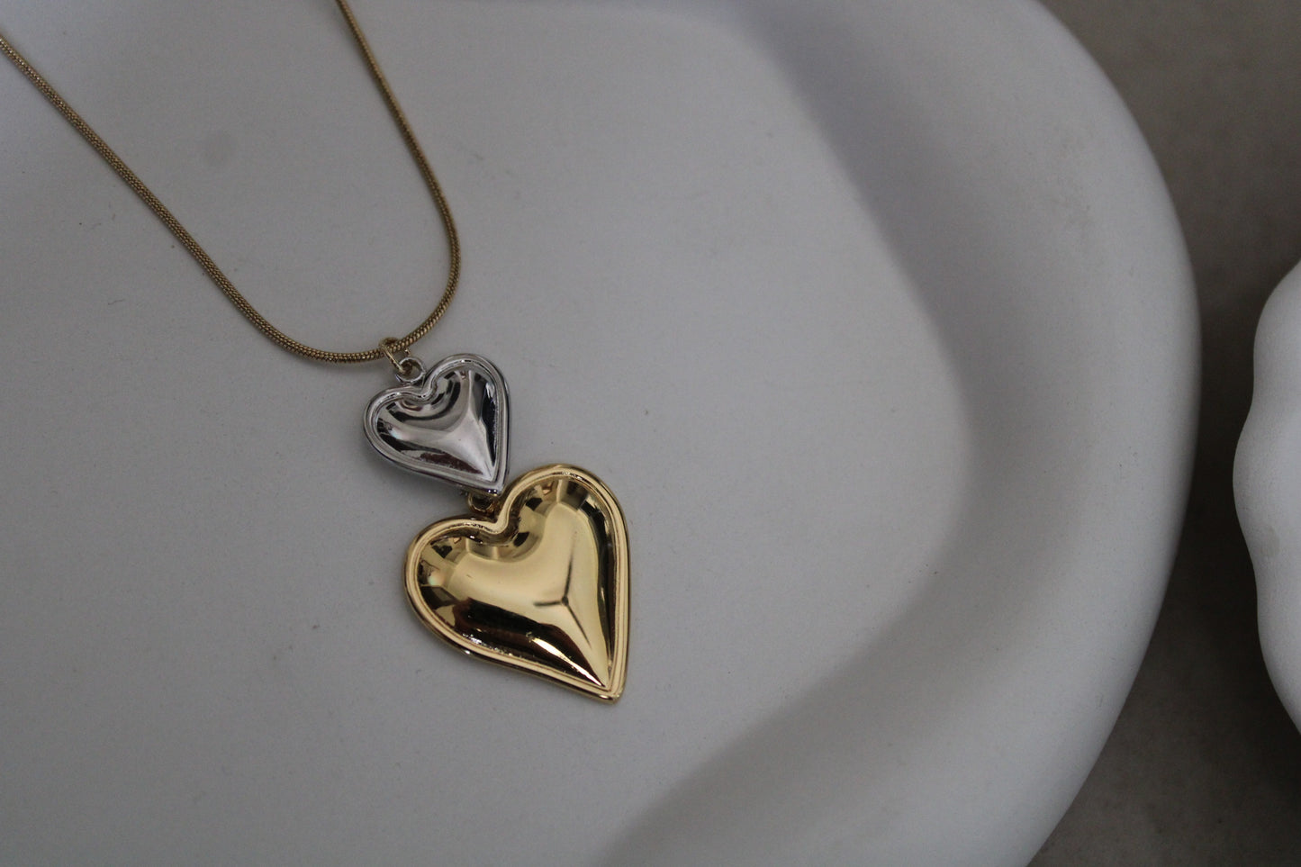 Gilver Hearts Stainless Steel Necklace
