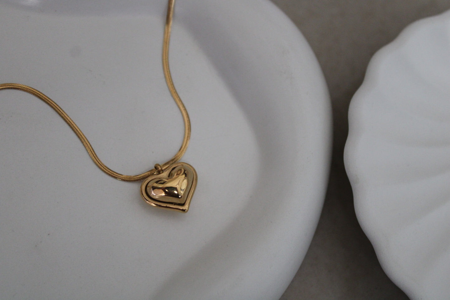 Puffy Heart Stainless Steel Necklace