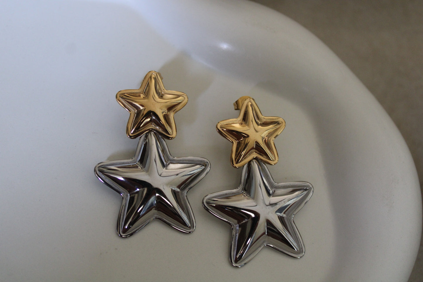 Gilver Star Stainless Steel Earrings