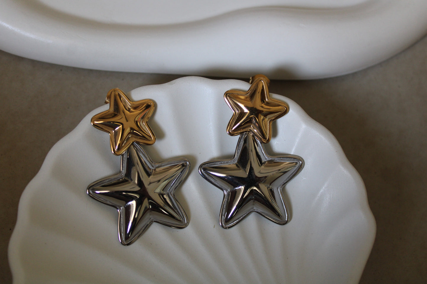 Gilver Star Stainless Steel Earrings