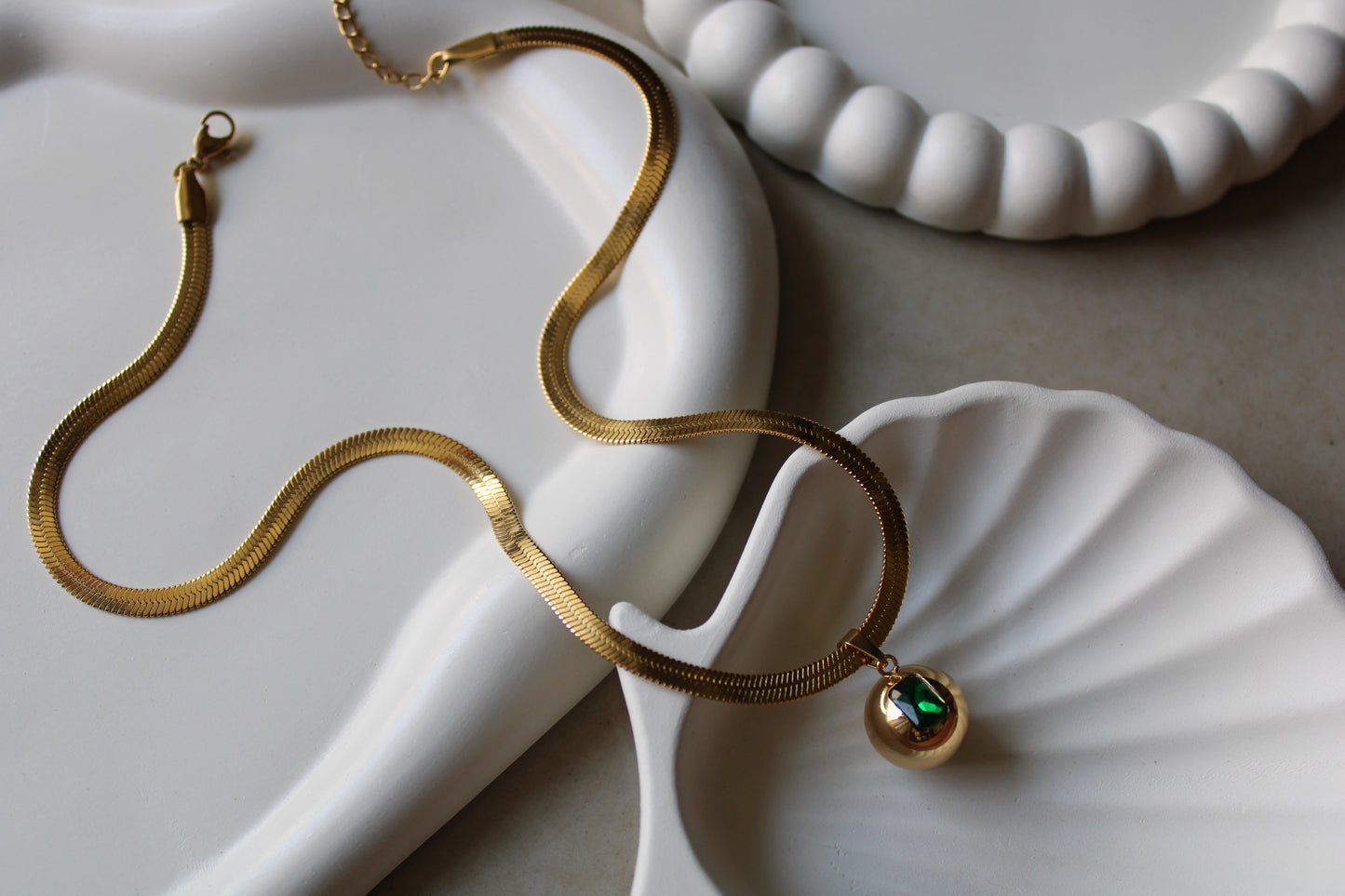 Emerald Stainless Steel Necklace