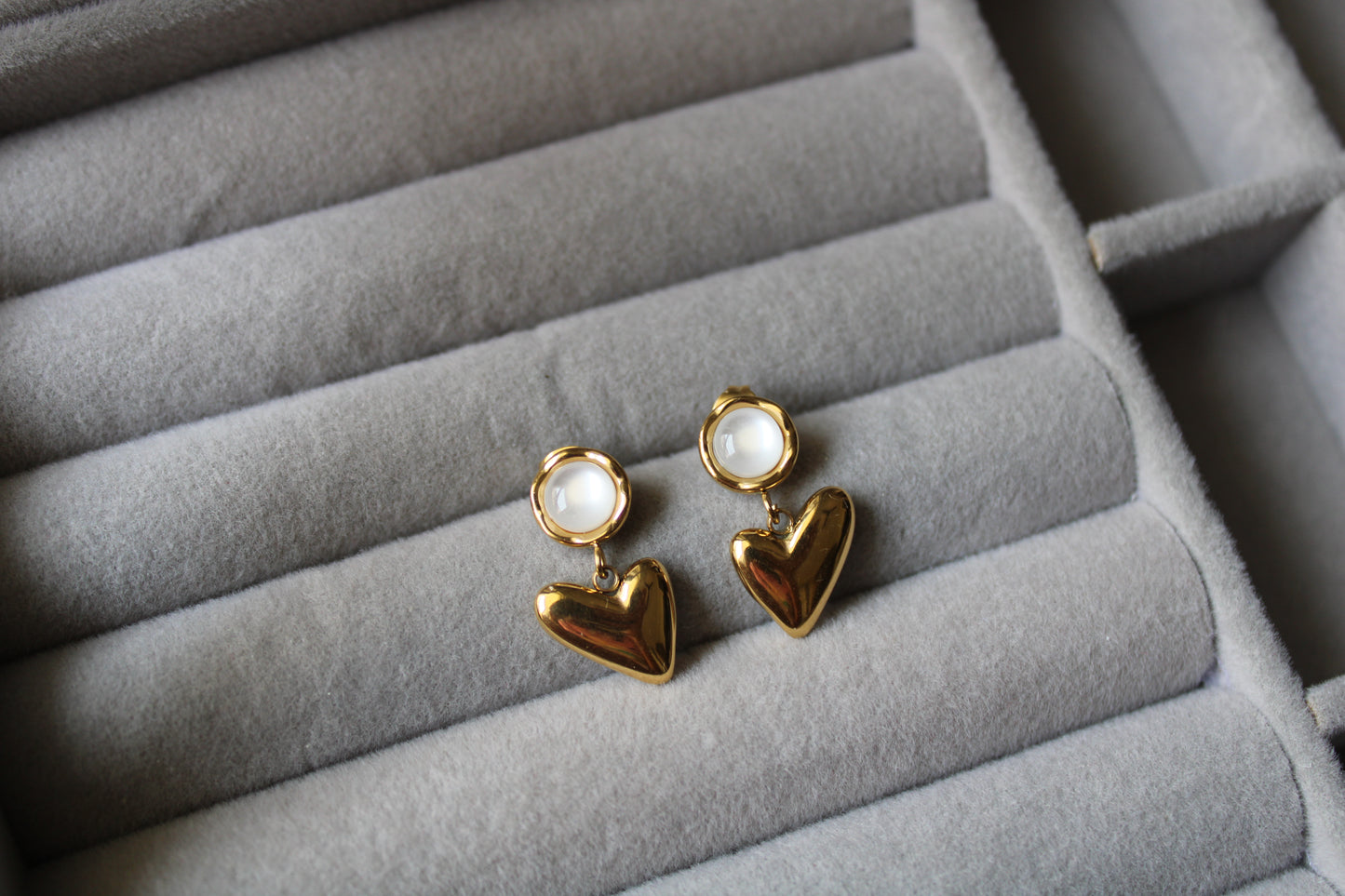 Pearl Amour Stainless Steel Earrings
