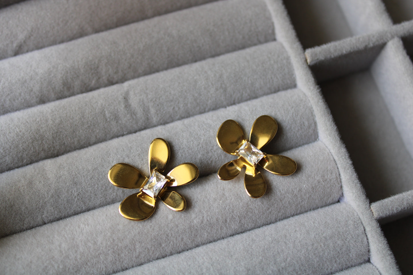 Golden Fleur Stainless Steel Studs