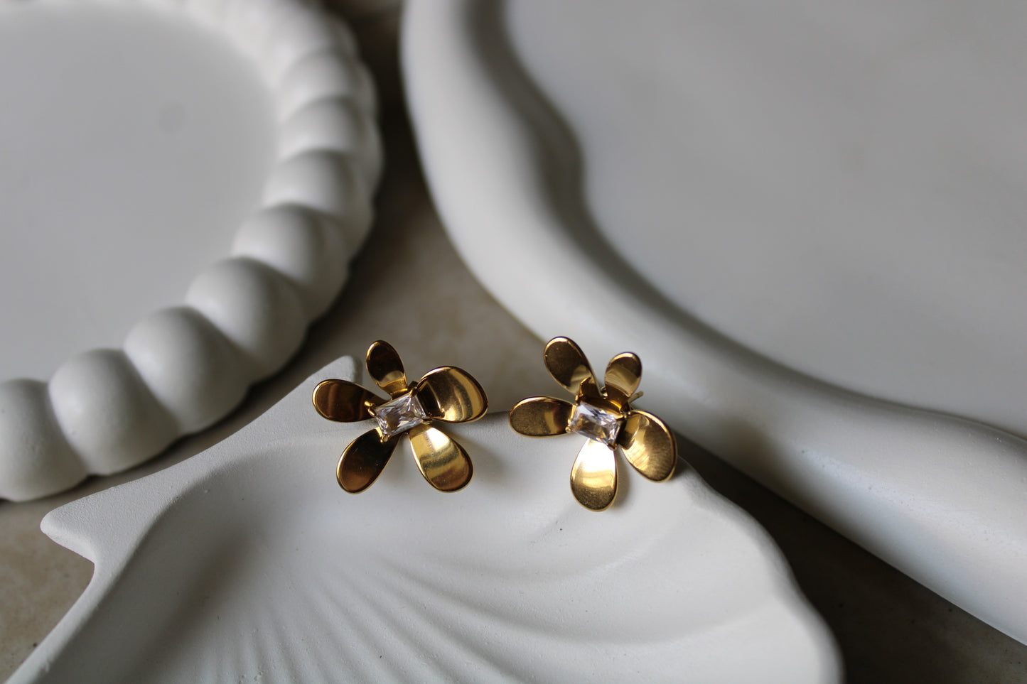 Golden Fleur Stainless Steel Studs