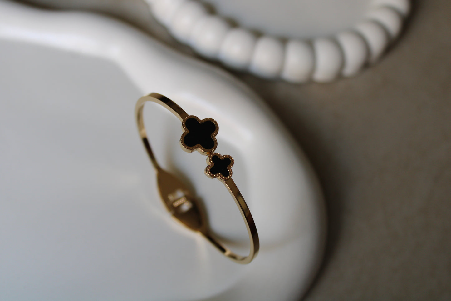 Black Clover Stainless Steel Bracelet