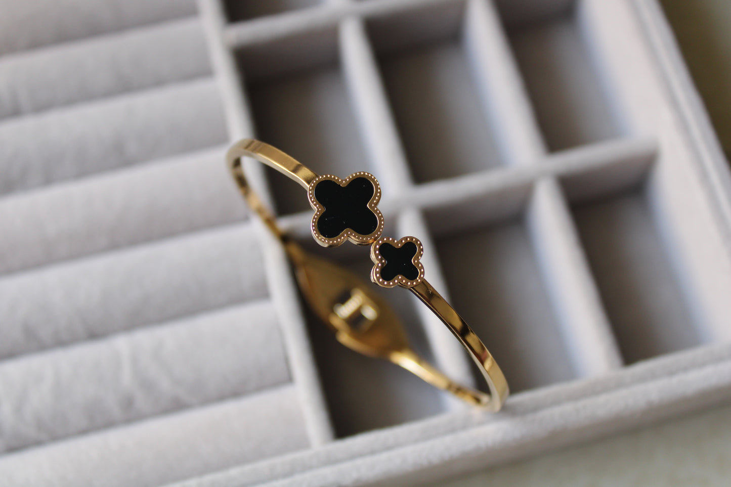 Black Clover Stainless Steel Bracelet