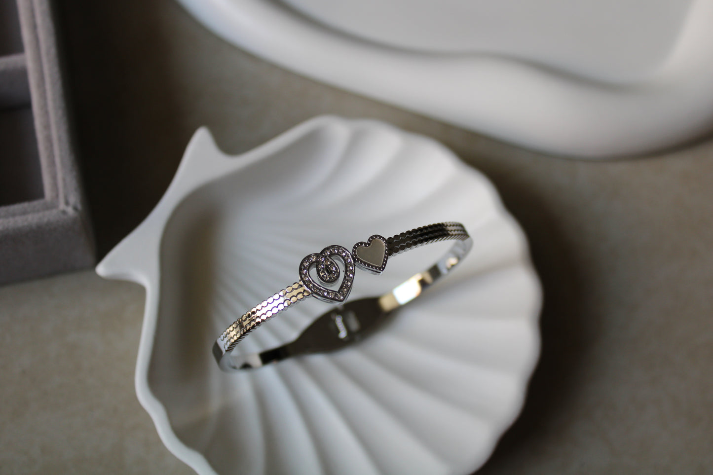 Silver Heart Stainless Steel Bracelet