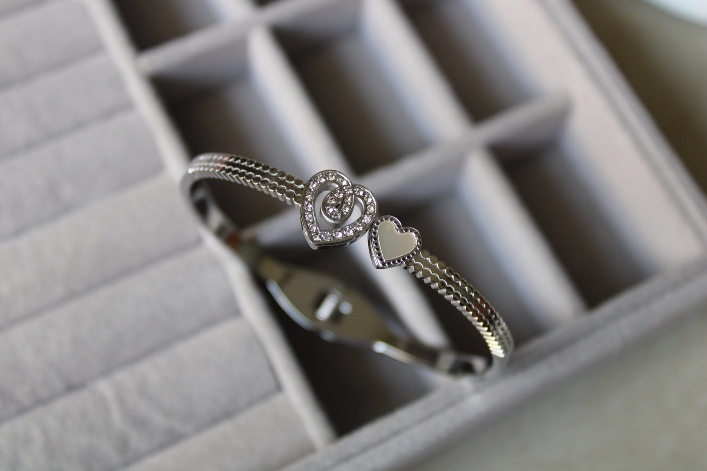 Silver Heart Stainless Steel Bracelet