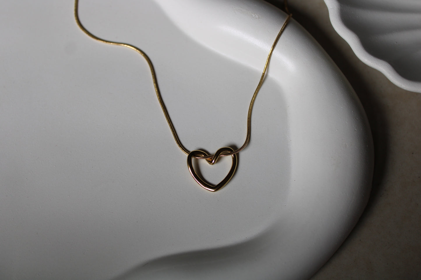 Tied Heart Stainless Steel Necklace