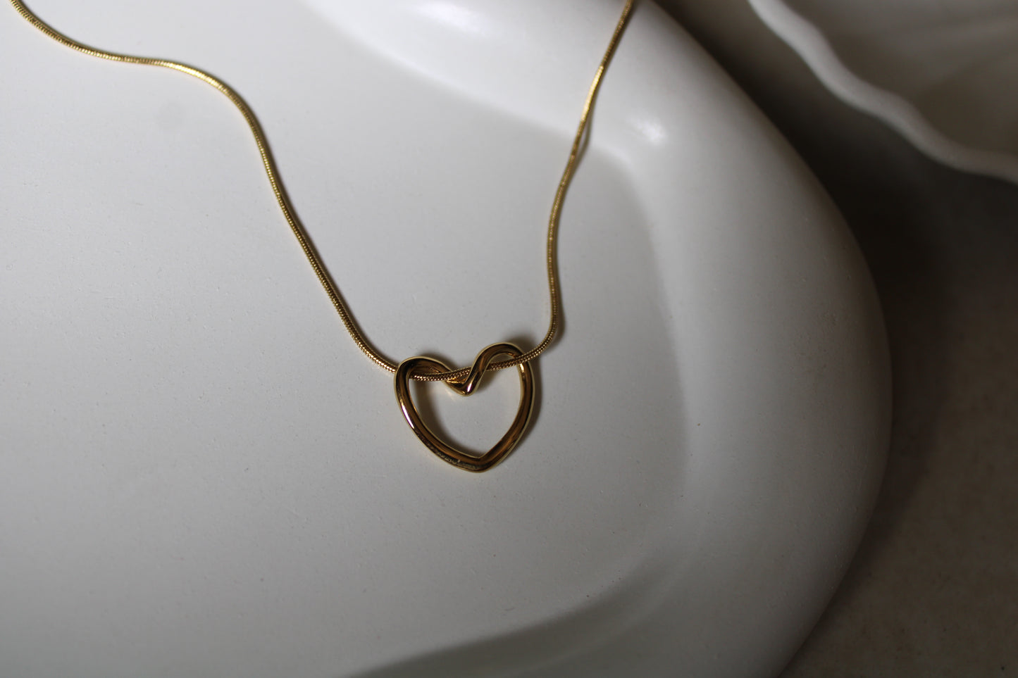 Tied Heart Stainless Steel Necklace