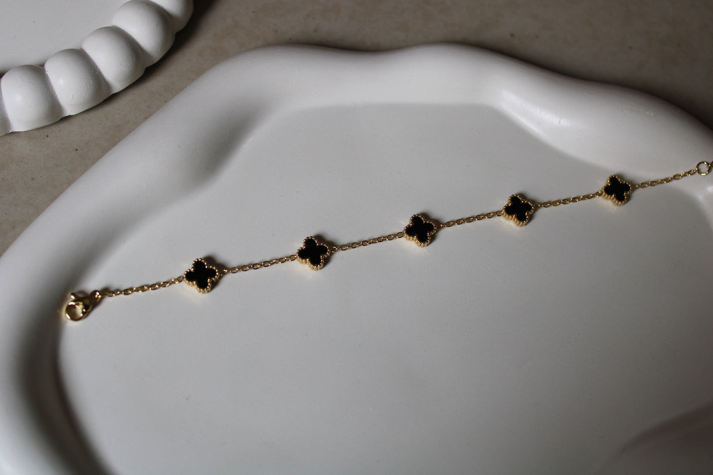 B/W Mini Clover Reversible Stainless Steel Bracelet