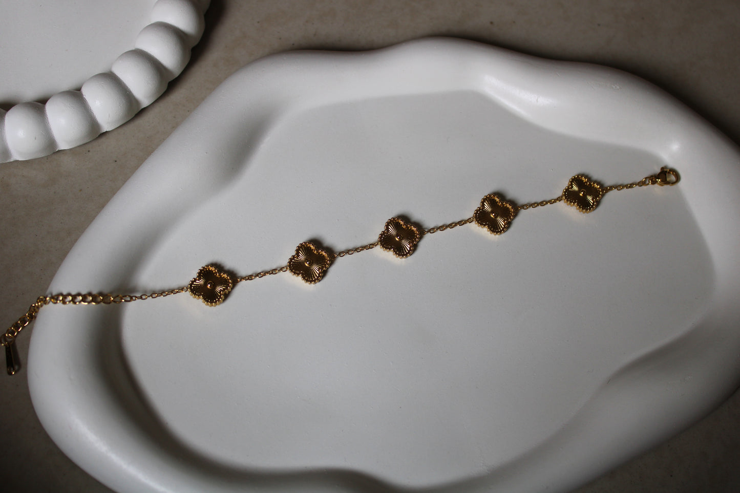 Gold Clover Stainless Steel Bracelet