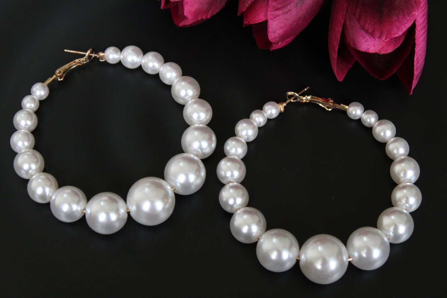 Pearl Hoops Earrings