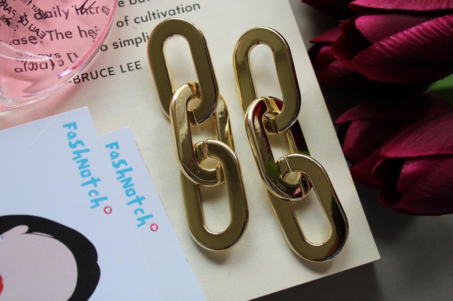 Gold Link Earrings