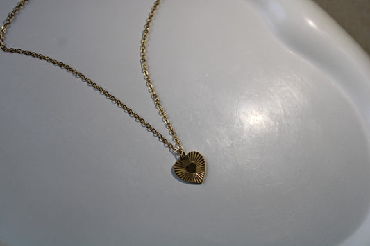 Rays of Heart Stainless Steel Necklace