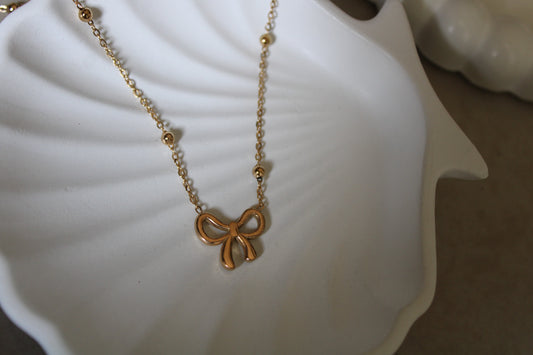 Goldy Bow Stainless Steel Necklace
