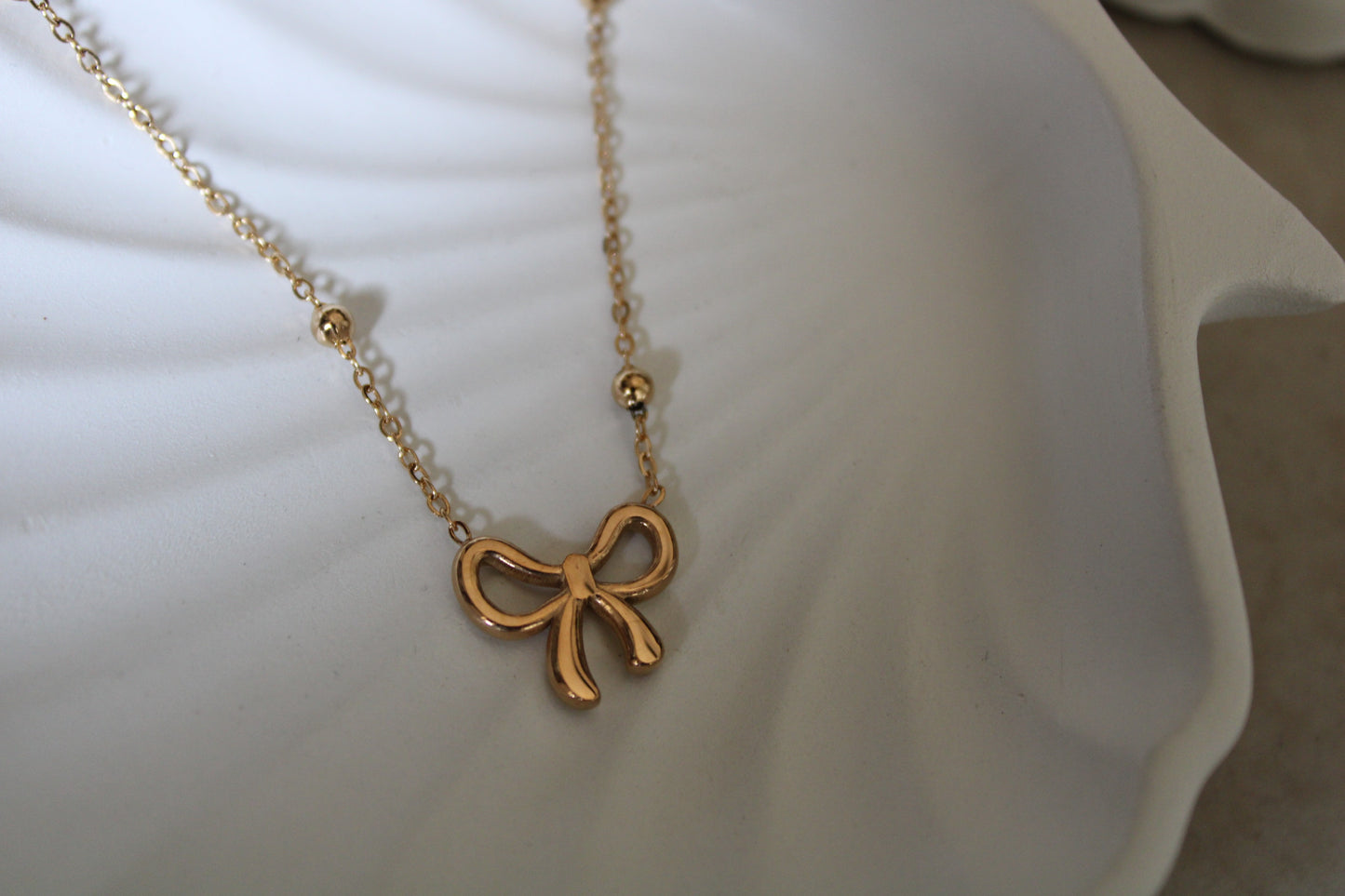 Goldy Bow Stainless Steel Necklace