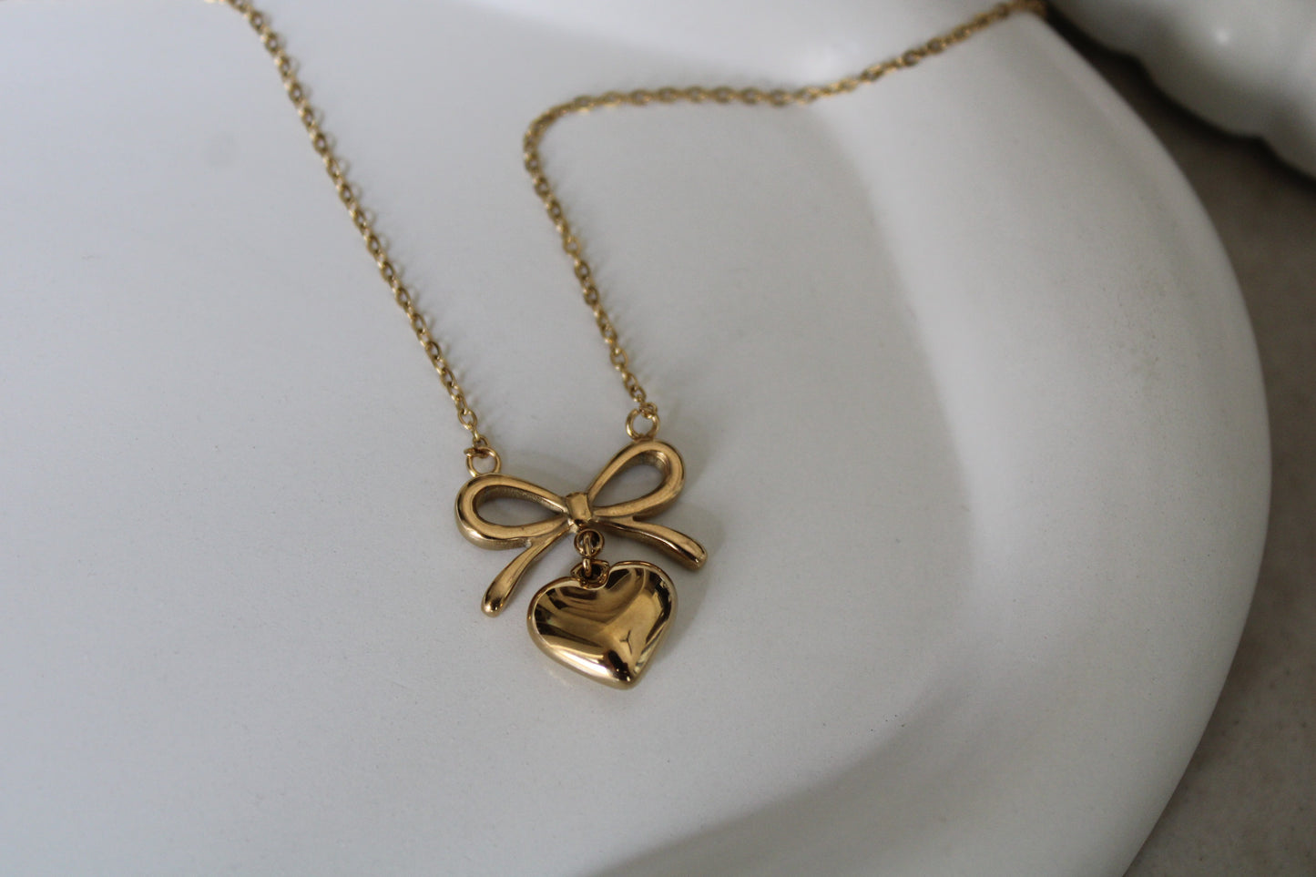 Love Bow Stainless Steel Necklace
