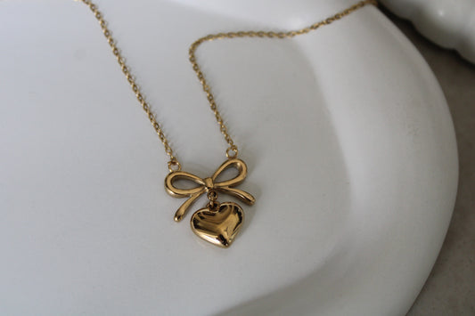 Love Bow Stainless Steel Necklace