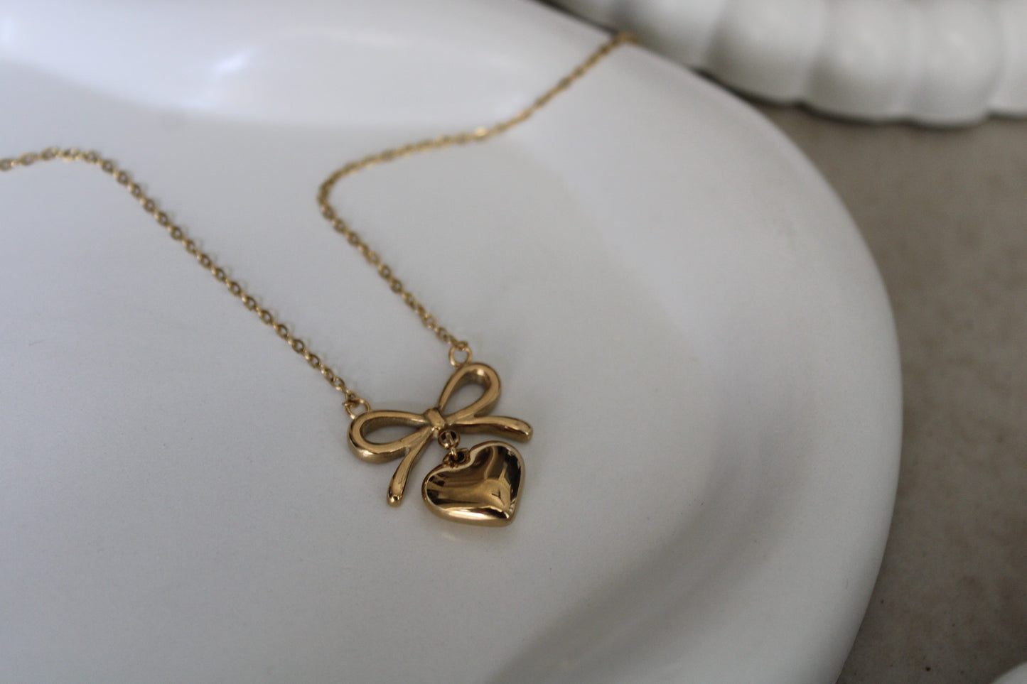 Love Bow Stainless Steel Necklace