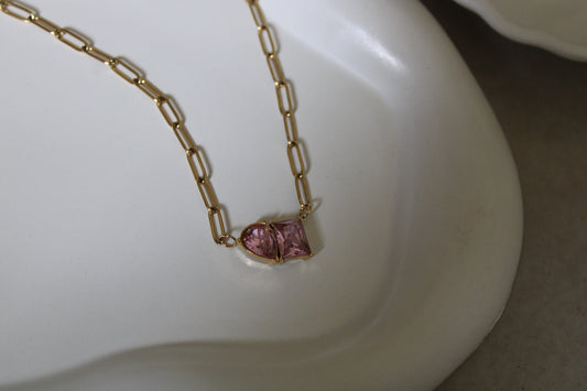 Pink Echo Stainless Steel Necklace
