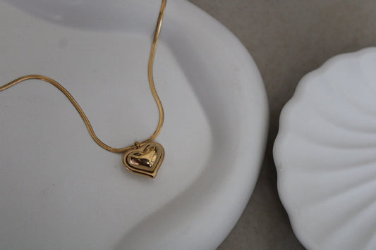 Puffy Heart Stainless Steel Necklace