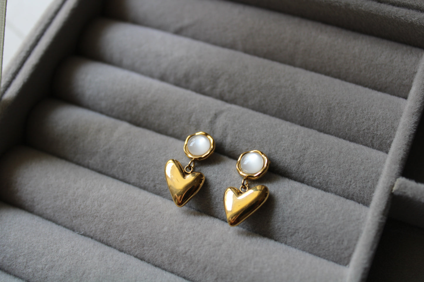 Pearl Amour Stainless Steel Earrings
