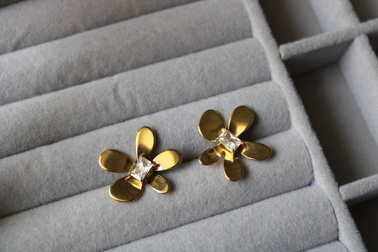 Golden Fleur Stainless Steel Studs