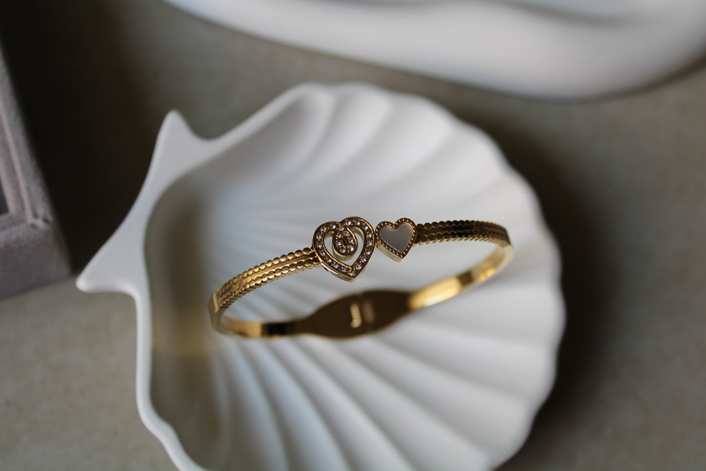 Gold Heart Stainless Steel Bracelet