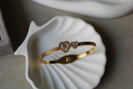 Gold Heart Stainless Steel Bracelet