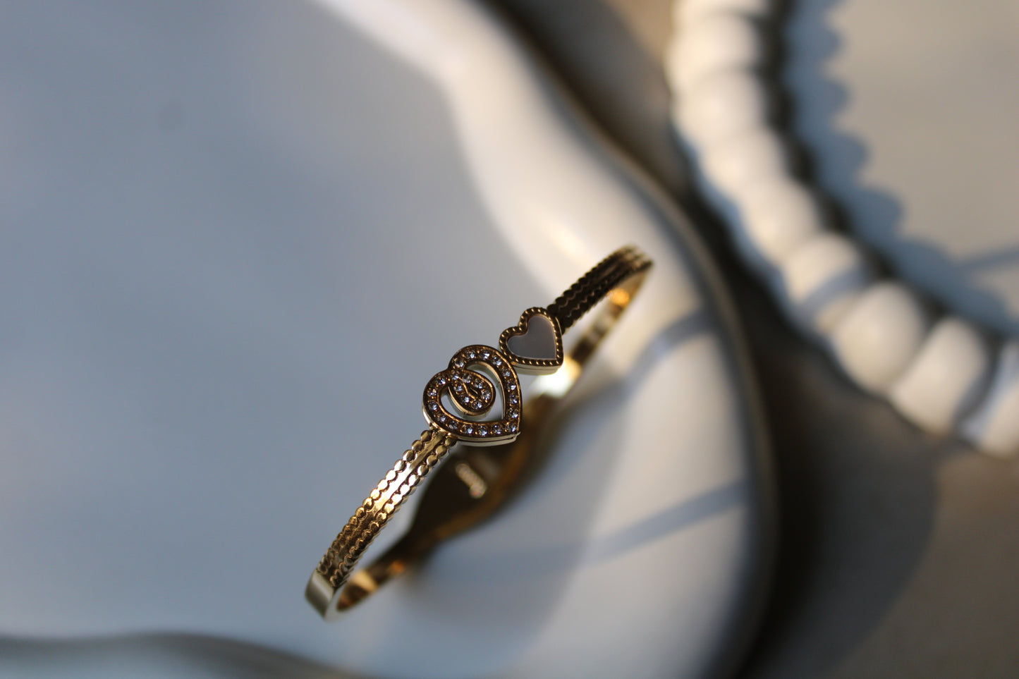 Gold Heart Stainless Steel Bracelet