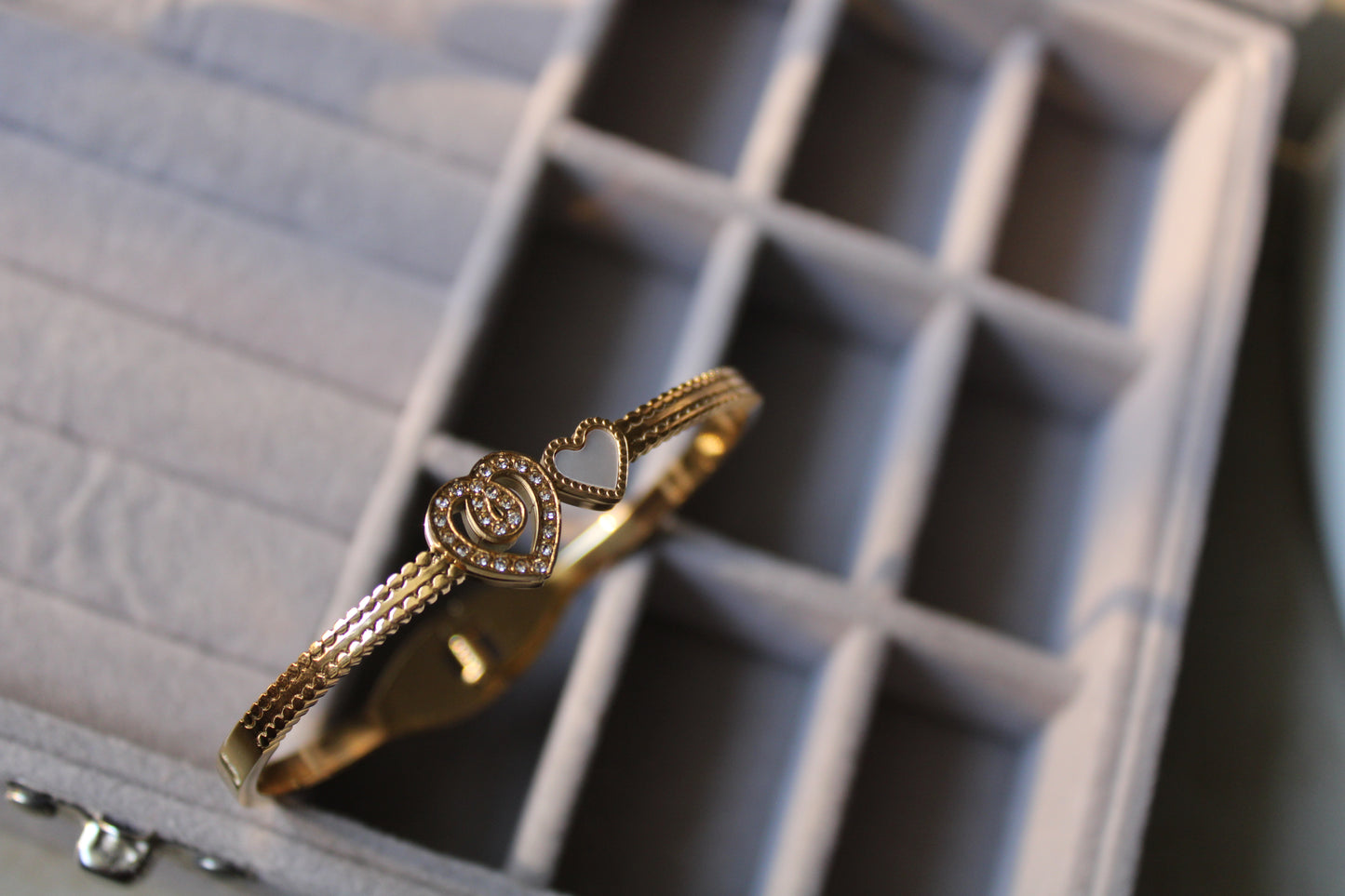 Gold Heart Stainless Steel Bracelet