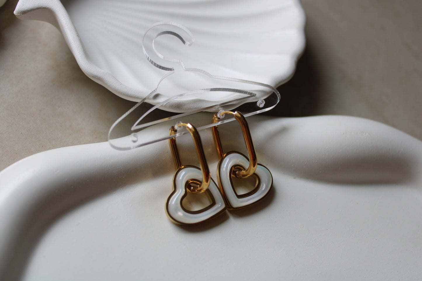 Moonkissed Hearts Stainless Steel Hoops