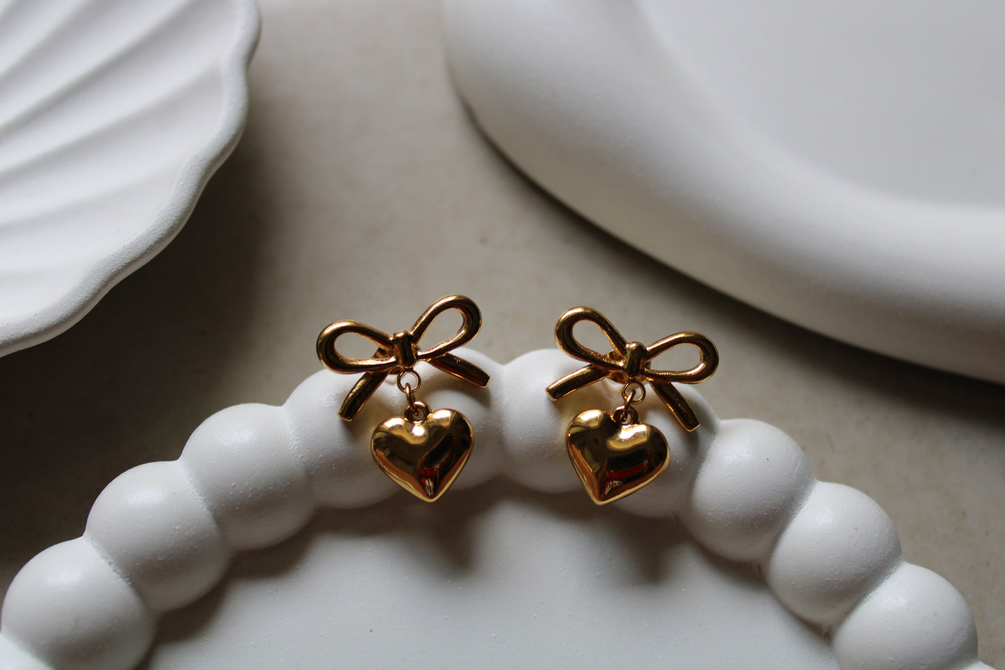 Love Bow Stainless Steel Earrings