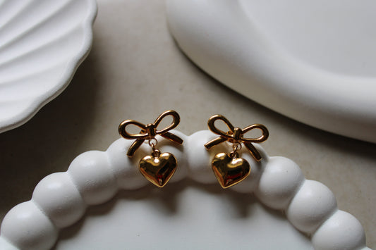 Love Bow Stainless Steel Earrings