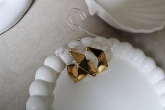 Prism Twist Stainless Steel Hoops