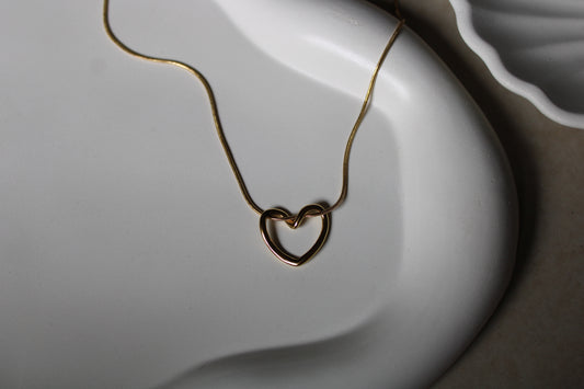 Tied Heart Stainless Steel Necklace