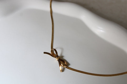 Bow Stainless Steel Choker Necklace