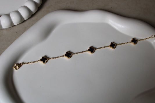 B/W Mini Clover Reversible Stainless Steel Bracelet