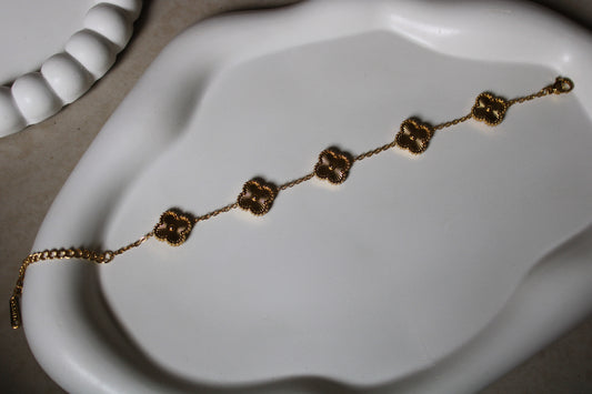 Gold Clover Stainless Steel Bracelet