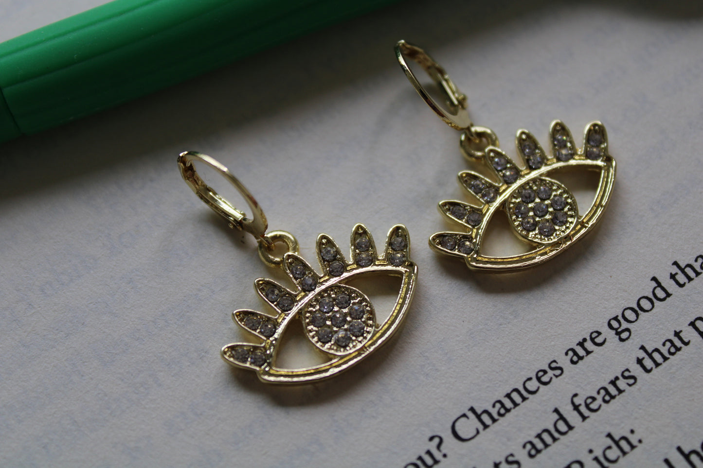 Evil Eye Huggie Earrings