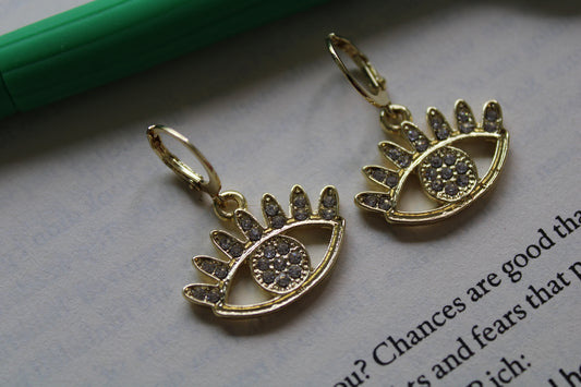 Evil Eye Huggie Earrings