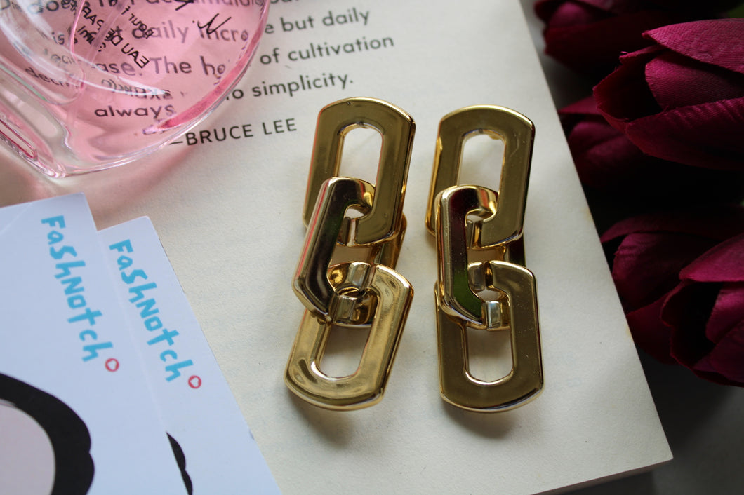 Gold Link Earrings