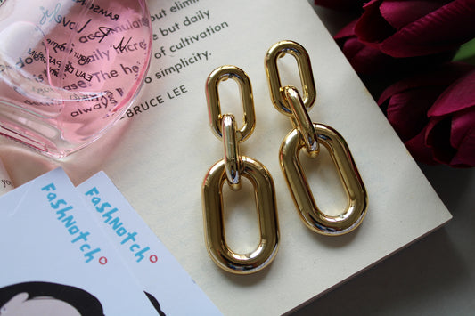 Gold Link Earrings