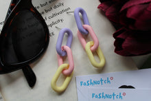 Load image into Gallery viewer, Acrylic Multi Color Link Earrings
