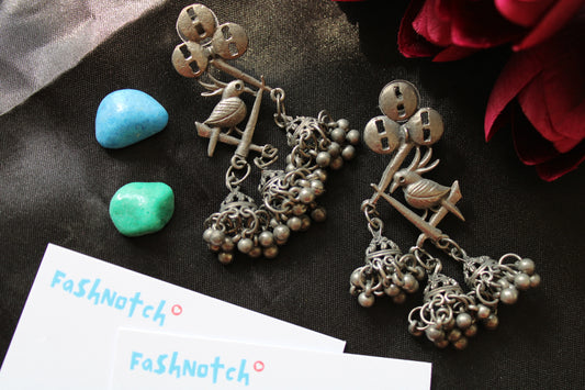 Oxidised Ghungroo Statement Earrings