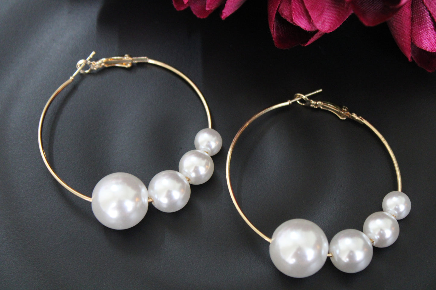 Pearl Hoops Earrings